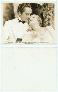 7b273 DEATH TAKES A HOLIDAY 8x10 still '34 romantic portrait of Fredric March & Evelyn Venable!
