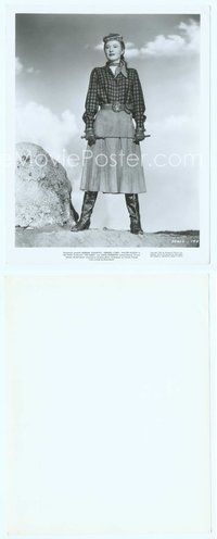 7b326 FURIES 8x10 still '50 full-length c/u of Barbara Stanwyck holding riding crop!