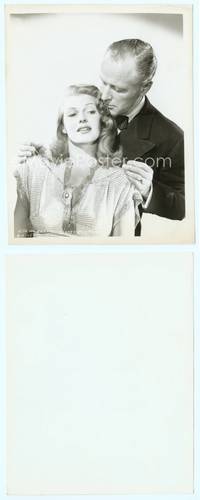 7b336 GILDA 8x10 still '46 great close up of George MacReady giving sexy Rita Hayworth jewels!
