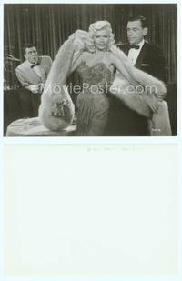 7b338 GIRL CAN'T HELP IT 7.25x9.5 still '56 Tom Ewell with sexiest Jayne Mansfield taking off fur!