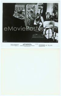 7b344 GRADUATE 8x10 still R72 classic image of Anne Bancroft asking Dustin Hoffman the question!