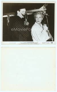 7b349 GREATEST SHOW ON EARTH candid 8x10 still '52 Betty Hutton with James Stewart in clown make up!