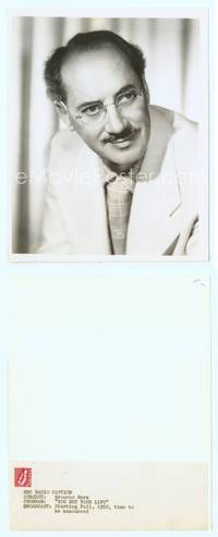 7b351 GROUCHO MARX TV 7.25x9 still '50 great portrait after signing contract w/NBC for TV & radio!