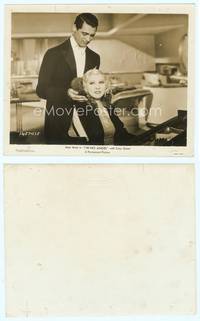 7b384 I'M NO ANGEL 8x10 still '33 handsome young Cary Grant standing behind Mae West at piano!