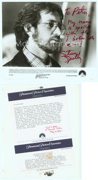 7b391 INDIANA JONES & THE TEMPLE OF DOOM signed 8x10 still '84 by director Steven Spielberg!