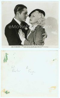 7b424 KING OF BURLESQUE 7.5x9.25 still '35 great close up of Warner Baxter embracing Alice Faye!