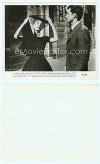 7b466 LOVE IN THE AFTERNOON 8x10 still '57 lovely young Audrey Hepburn lifts her veil!