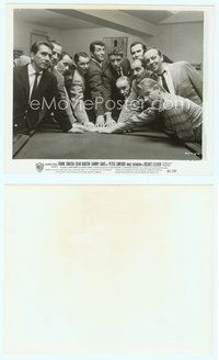 7b535 OCEAN'S 11 8x10 still '60 all eleven stars crowded around pool table with Akim Tamiroff!