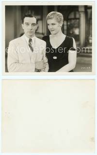 7b552 PARLOR BEDROOM & BATH 8x10 still '31 great close up of stone face Buster Keaton & Christy!