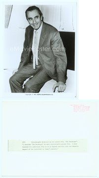 7b553 PASSENGER candid 8x10 still '75 close up of director Michelangelo Antonioni in suit & tie!