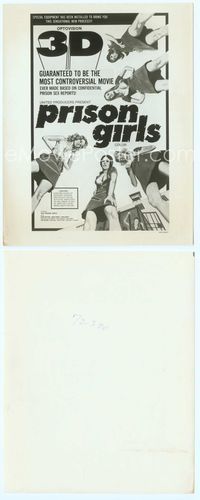 7b568 PRISON GIRLS 8x10 still '72 3-D, sexy Uschi Digard, cool image of one-sheet!