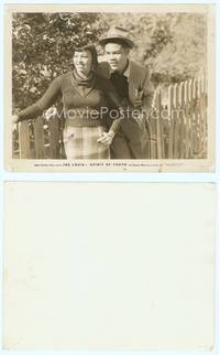 7b653 SPIRIT OF YOUTH 8x10 still '38 great close portrait of boxer Joe Louis & Edna Mae Harris!