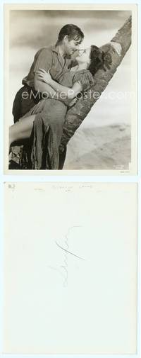 7b663 STRANGE CARGO 8x10 still '40 close up of Clark Gable embracing Joan Crawford by palm tree!