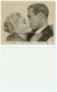 7b707 VERTIGO 8x10 still '58 best close up of James Stewart kissing sexy blonde Kim Novak!