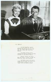 7b750 YOUNG AT HEART 7.25x9.25 still '54 great close up of Doris Day & Frank Sinatra at piano!
