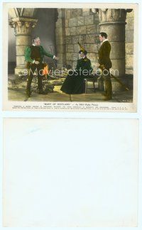 7b059 MARY OF SCOTLAND color 8x10 still '36 c/u of Katharine Hepburn, Fredric March & Donald Crisp!