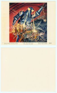 7b070 MYSTERIANS Eng/US color 8x10 still #9 '59 art of huge monster destroying city by Robert Rigg!