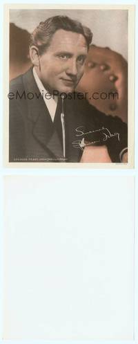 7b093 SPENCER TRACY color 8x10 still '40s close up publicity photo with facsimile signature!