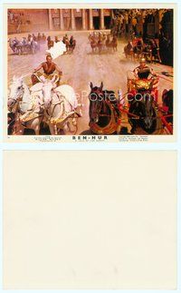 7b014 BEN-HUR English FOH LC #16 '60 close up of Charlton Heston & Boyd side-by-side in chariots!
