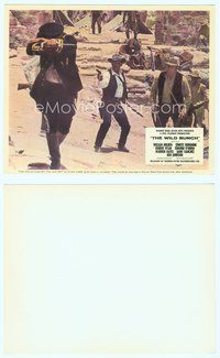 7b110 WILD BUNCH English FOH LC '69 Sam Peckinpah, great image of Borgnine & Holden firing gun!