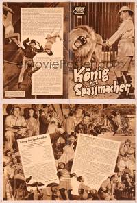 7c201 MERRY ANDREW German program '58 wacky Danny Kaye taming lion, plus Pier Angeli & chimp!