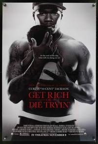 7c017 GET RICH OR DIE TRYIN' lot of 100 DS advance 1sheets '05 Curtis 50 Cent Jackson holding baby!