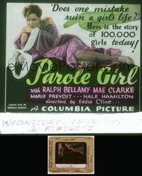 7c042 PAROLE GIRL glass slide '33 does one mistake ruin sexiest Mae Clarke's life, great image!