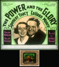 7c046 POWER & THE GLORY glass slide '33 Spencer Tracy,Preston Sturges,inspiration for Citizen Kane!