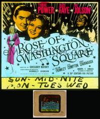 7c050 ROSE OF WASHINGTON SQUARE glass slide '39 Tyrone Power, Alice Faye, Al Jolson in blackface!