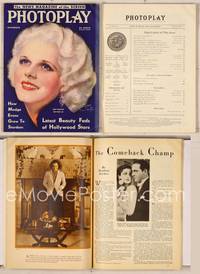 7c075 PHOTOPLAY magazine December 1931, art of beautiful Jean Harlow by Earl Christy!
