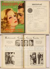 7c076 PHOTOPLAY magazine January 1932, art of sexy Greta Garbo & Clark Gable by Earl Christy!