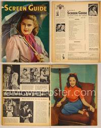 7c113 SCREEN GUIDE magazine April 1946, portrait of Ingrid Bergman w/umbrella by Andre de Dienes!