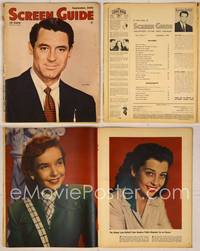 7c111 SCREEN GUIDE magazine September 1945, great close portrait of Cary Grant in suit & tie!