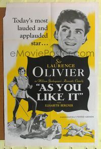 7d055 AS YOU LIKE IT 1sh R49 Sir Laurence Olivier in William Shakespeare's romantic comedy!