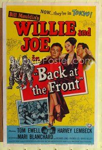 7d059 BACK AT THE FRONT 1sh '52 the hilarious G.I.s Bill Mauldin & Tom Ewell are back!