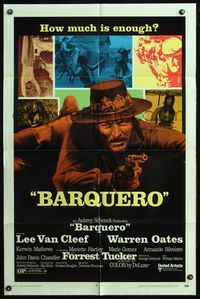 7d068 BARQUERO 1sh '70 Lee Van Cleef with gun, Warren Oates, western images!