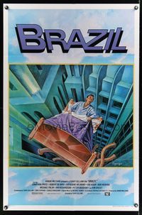 7d113 BRAZIL int'l 1sh '85 Terry Gilliam, cool sci-fi fantasy art by Lagarrigue!