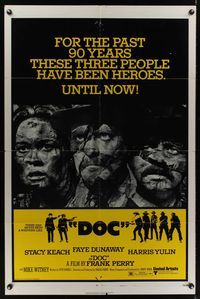 7d235 DOC style A 1sh '71 cool old-time portrait of Stacy Keach, Faye Dunaway & Harris Yulin!