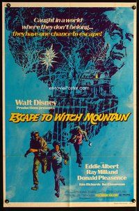 7d273 ESCAPE TO WITCH MOUNTAIN 1sh '75 Disney, they're in a world where they don't belong!
