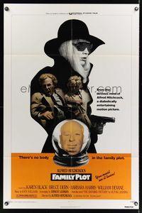7d283 FAMILY PLOT 1sh '76 from the mind of devious Alfred Hitchcock, Karen Black, Bruce Dern!