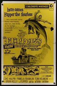 7d312 FLIPPER'S NEW ADVENTURE 1sh R72 Flipper and the Pirates is more fin-tastic than ever!