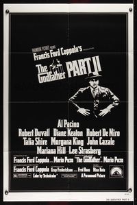 7d360 GODFATHER PART II 1sh '74 Al Pacino in Francis Ford Coppola classic crime sequel!