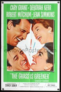 7d367 GRASS IS GREENER 1sh '61 Cary Grant, Deborah Kerr, Robert Mitchum, Jean Simmons