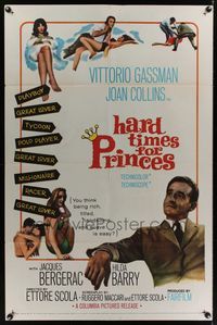 7d388 HARD TIMES FOR PRINCES 1sh '65 La Congiuntura, sexy Joan Collins, Vittorio Gassman!