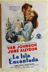 7d404 HIGH BARBAREE Spanish/U.S. 1sh '47 pretty June Allyson loves Navy pilot Van Johnson!