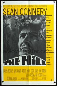 7d405 HILL 1sh '65 directed by Sidney Lumet, great close up of Sean Connery!