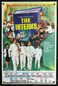 7d460 INTERNS 1sh '62 Michael Callan, Cliff Robertson, art by Howard Terpning!
