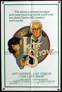7d515 LATE SHOW 1sh '77 great Richard Amsel artwork of Art Carney & Lily Tomlin!