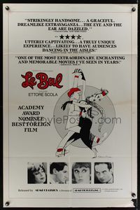 7d520 LE BAL reviews 1sh '83 really cool art of people dancing by director Ettore Scola!