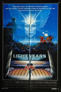 7d532 LIGHT YEARS int'l 1sh '86 Rene Laloux & Harvey Weinstein's Gandahar, written by Isaac Asimov!